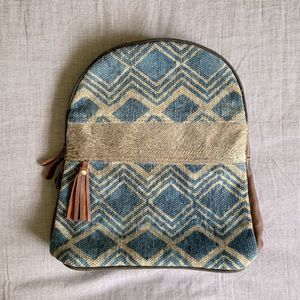 Myra Bag Blue Breeze Cowhide and Genuine Leather Backpack